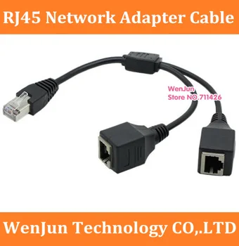 30cm RJ45 Võrgustik Y-Splitter-Adapter-Kaabel 1 Mees 2 Naine Pesa Port LAN Ethernet Võrgu Splitter cable100pcs/palju