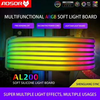 COOLMOON AOSOR AL200 Lamp Lindi 5V ARGB Aura Sync Paindlik LED Light Laiendus Bendable Multifunktsionaalne DIY jaoks 3x8P Graafika Kaart