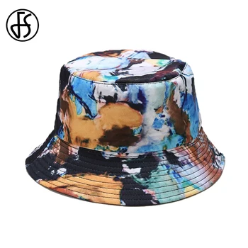 FS Trendikas Graffiti Kopp Müts Mehed Naised Streetwear Hip-Hop Mütsid Kokkupandav kahepoolne Reisi päikesekaitse Kalamees Mütsid Bob