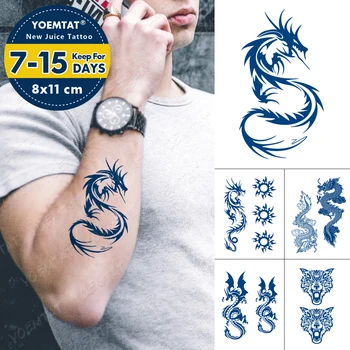 Mahla Kestev Veekindel Ajutine Tätoveering Kleebis Dragon Totem Lihtne Read Flash Tätoveeringud Mees Käe Body Art Võltsitud Tatto Naine